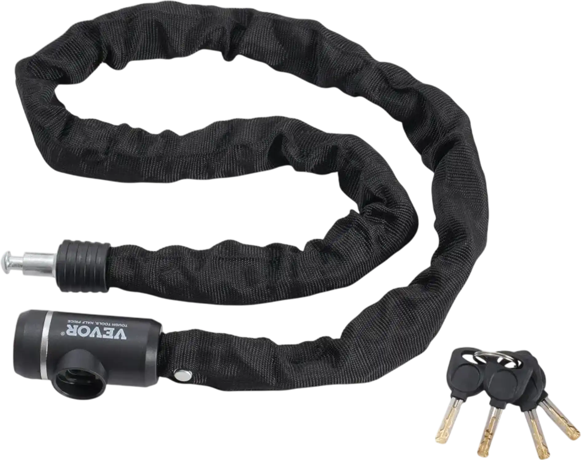 Vevor Bicycle Chain Lock 3.94' 10mm Steel Keyed Anti-Theft Lock New