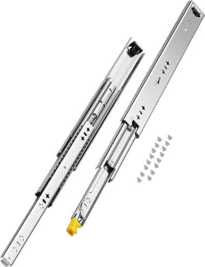 VEVOR Heavy Duty Drawer Slides 18inch, 1 Pair Locking Drawer Slides 250lbs Load Capacity, Side Mount Ball Bearing, 3-Fold Full Extension