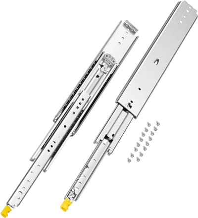 VEVOR 1 Pair Full Extension Drawer Slides 18 20 22 28 30 32 36 38 40 44 48 52 56 60 in, 500 lbs Load Capacity Locking Drawer Slides, Ball Bearing with Lock Side Mount Drawer Slide Rail