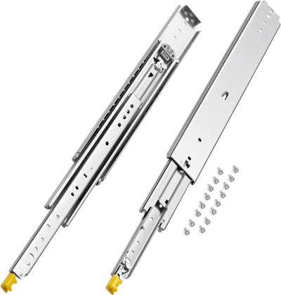 VEVOR 1 Pair Full Extension Drawer Slides 18 20 22 28 30 32 36 38 40 44 48 52 56 60 in, 500 lbs Load Capacity Locking Drawer Slides, Ball Bearing with Lock Side Mount Drawer Slide Rail
