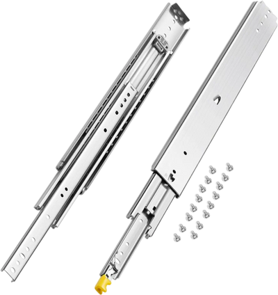VEVOR 1 Pair Full Extension Drawer Slides 24 in, 500 lbs Load Capacity Locking Drawer Slides, Ball Bearing with Lock Side Mount Drawer Slide Rail