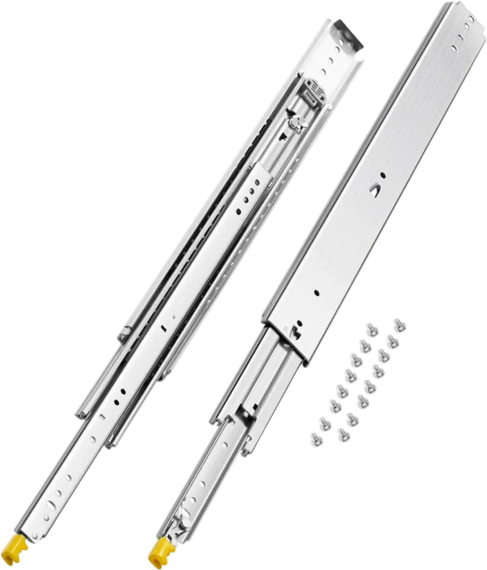 VEVOR 1 Pair Full Extension Drawer Slides 18 20 22 28 30 32 36 38 40 44 48 52 56 60 in, 500 lbs Load Capacity Locking Drawer Slides, Ball Bearing with Lock Side Mount Drawer Slide Rail