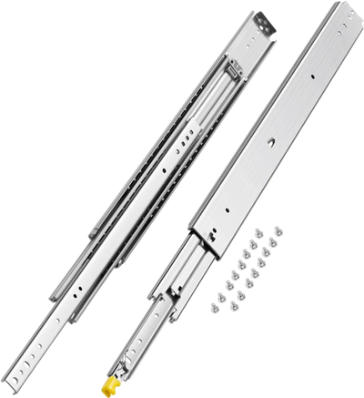 VEVOR Heavy Duty Drawer Slides, 1 Pair 30inch Locking Drawer Slides, 500lbs Load Capacity, Side Mount Ball Bearing Drawer Glides, Full Extension Industrial Locking Rail