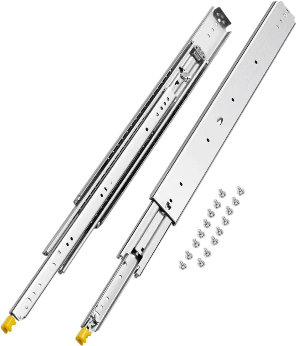 VEVOR 1 Pair Full Extension Drawer Slides 18 20 22 28 30 32 36 38 40 44 48 52 56 60 in, 500 lbs Load Capacity Locking Drawer Slides, Ball Bearing with Lock Side Mount Drawer Slide Rail
