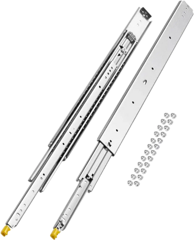 VEVOR 1 Pair Full Extension Drawer Slides 18 20 22 28 30 32 36 38 40 44 48 52 56 60 in, 500 lbs Load Capacity Locking Drawer Slides, Ball Bearing with Lock Side Mount Drawer Slide Rail