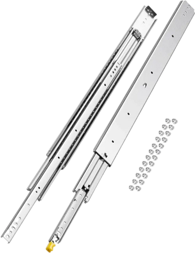 VEVOR 1 Pair Full Extension Drawer Slides 40 n, 500 lbs Load Capacity Locking Drawer Slides, Ball Bearing with Lock Side Mount Drawer Slide Rail