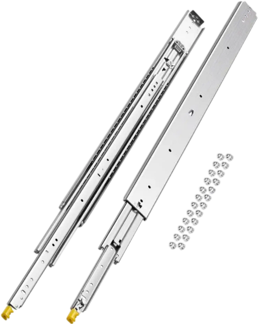 VEVOR 1 Pair Full Extension Drawer Slides 18 20 22 28 30 32 36 38 40 44 48 52 56 60 in, 500 lbs Load Capacity Locking Drawer Slides, Ball Bearing with Lock Side Mount Drawer Slide Rail