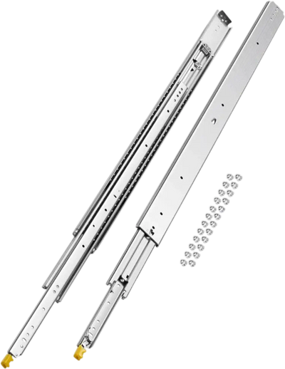 VEVOR 1 Pair Full Extension Drawer Slides 18 20 22 28 30 32 36 38 40 44 48 52 56 60 in, 500 lbs Load Capacity Locking Drawer Slides, Ball Bearing with Lock Side Mount Drawer Slide Rail