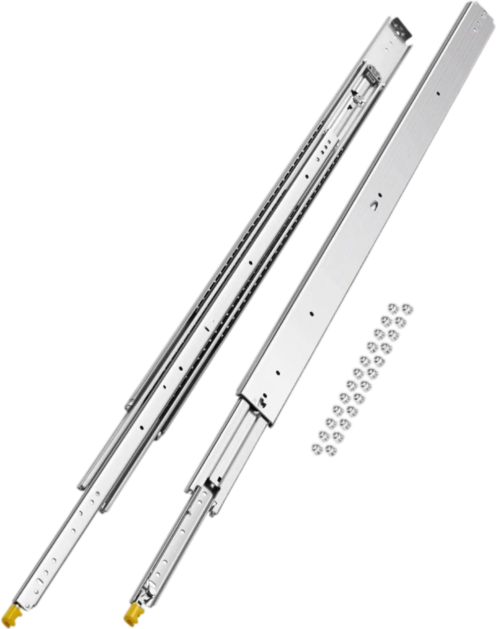 VEVOR 1 Pair Full Extension Drawer Slides 18 20 22 28 30 32 36 38 40 44 48 52 56 60 in, 500 lbs Load Capacity Locking Drawer Slides, Ball Bearing with Lock Side Mount Drawer Slide Rail