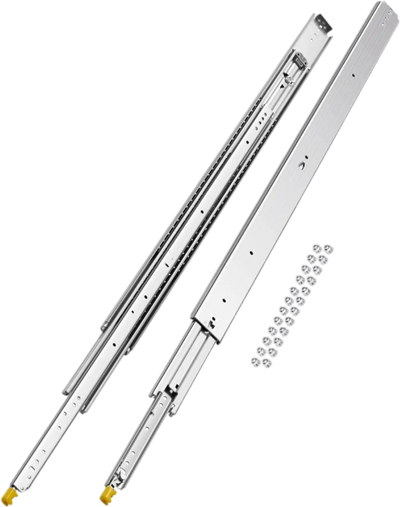 VEVOR 1 Pair Full Extension Drawer Slides 18 20 22 28 30 32 36 38 40 44 48 52 56 60 in, 500 lbs Load Capacity Locking Drawer Slides, Ball Bearing with Lock Side Mount Drawer Slide Rail