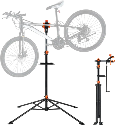 VEVOR Bike Repair Stand, 80 lbs Heavy-duty Steel Bicycle Repair Stand, Adjustable Height Bike Maintenance Workstand with Magnetic Tool Tray Telescopic Arm, Foldable Bike Work Stand for Home, Shops