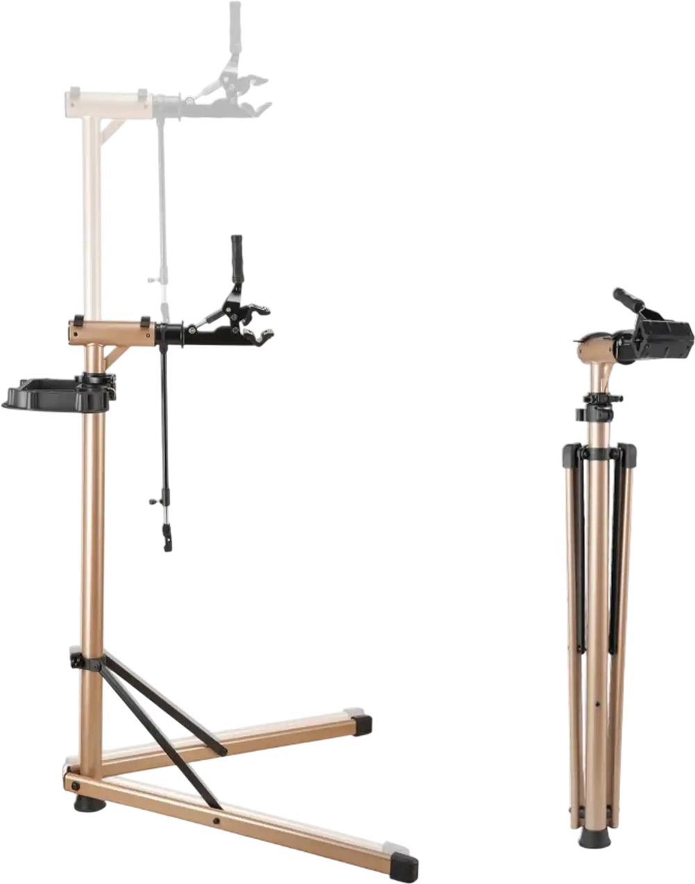 VEVOR Bike Repair Stand, Max. 110 lb Heavy-duty Bicycle Work Stand with 40.3-59.4 in Adjustable Height & Large Tool Tray, Foldable Ebike Maintenance Rack, Shop Home Mechanics for Mountain Road Bike