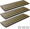 VEVOR Car Driveway Rubber Curb Ramp, 33069 lbs Load Capacity, 2.6 inch Rise Curbside Bridge Ramp with Yellow Reflective Strips, Suitable for Loading Dock, Warehouse, Garage, Sidewalk (3 Pack)