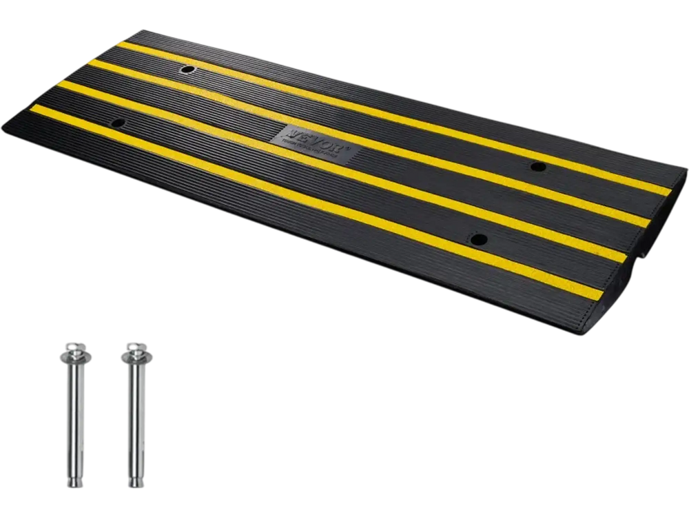 VEVOR Curb Ramp, 2.6" Rise Rubber Driveway Ramps, Heavy Duty 33069 lbs Weight Capacity Threshold Ramp, Curbside Bridge Ramps for Loading Dock Garage Sidewalk, Expandable Full Ramp Set