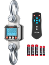 VEVOR Digital Crane Scale, 6600 lbs/3000 kg Max Capacity, Heavy Duty Industrial Hanging Scale with Cast Aluminum Case & LCD Display, 1 lbs Division & 3 Unit Switch, Remote Control for Garage Factory