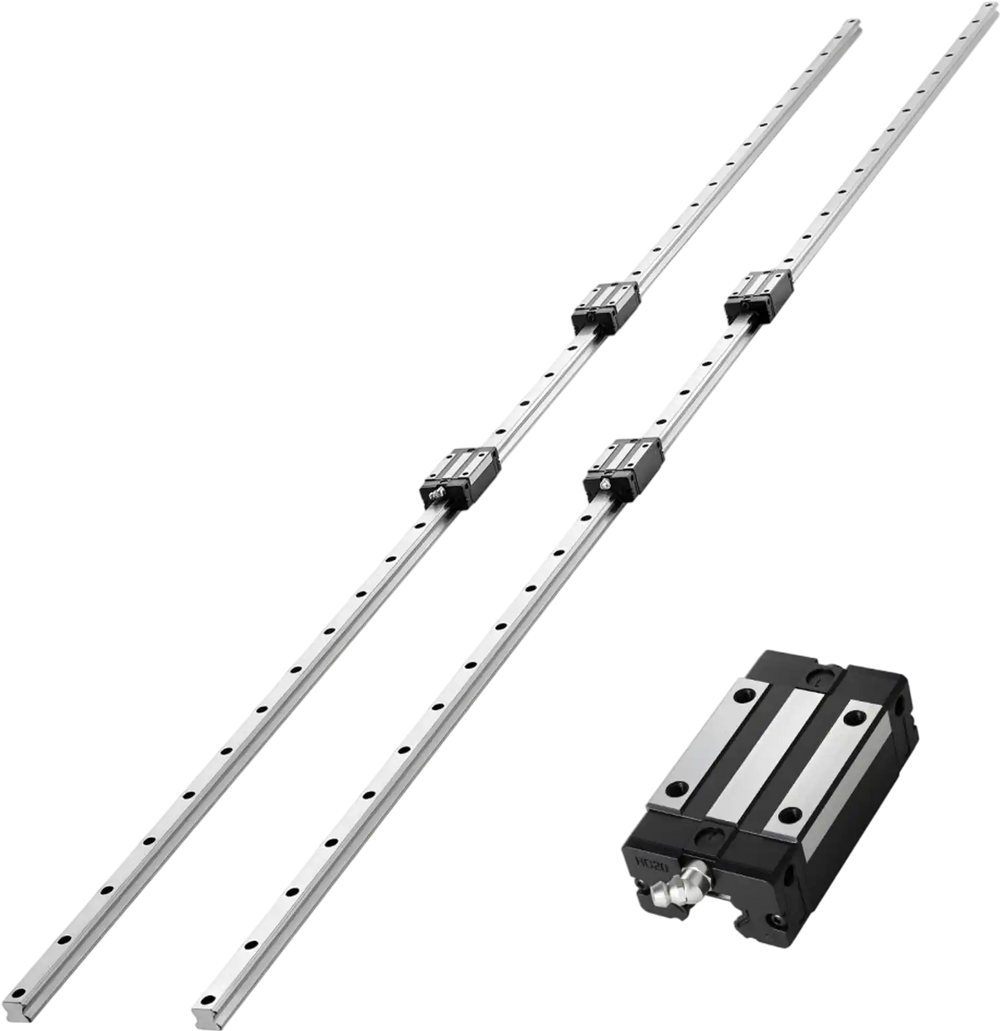 VEVOR Linear Rail Guide Kit, HGR20, 2Pcs 2000 mm (78.74 inch) Linear Motion Rails and 4Pcs Bearing Slide Blocks, Anti Rust and High Precision Kit, for DIY, CNC Routers, Lathes, Mills, 3D Printers