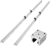 VEVOR Linear Rail Kit, SBR20, 2Pcs 2000 mm (78.74 inch) Linear Motion Guide Rails and 4Pcs Bearing Slide Blocks, Fully Supported Shaft, for Cutting, Grinding, Milling, Drilling Machines, and More
