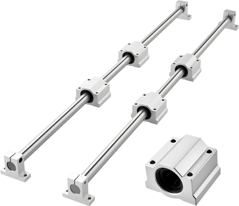 VEVOR Linear Rail Kit, SFC25, 2Pcs 1000 mm (39.4 inch) Linear Motion Guide Rails and 4Pcs Bearing Slide Blocks, for DIY Engraving Machine Lathe Milling Machine Slides, DIY Training Rocker Plate