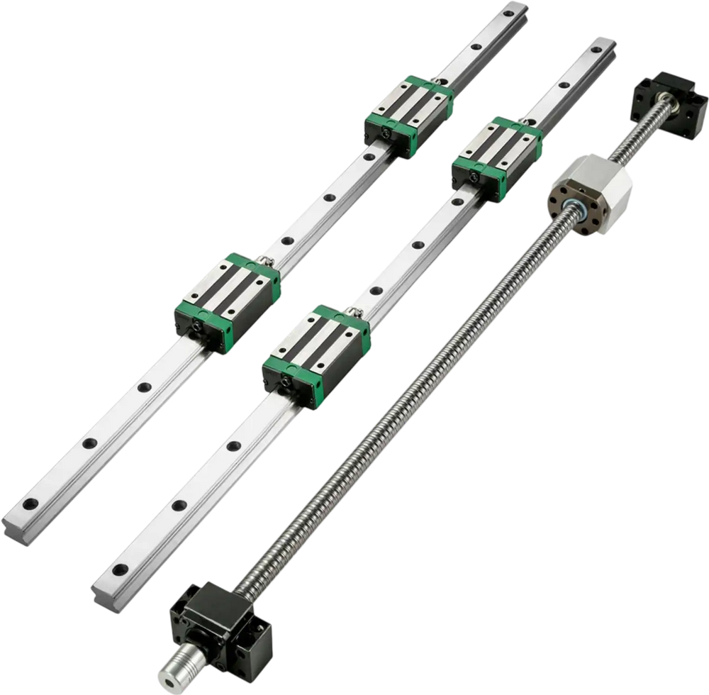 VEVOR Linear Guide Rail 2Pcs HGR20-2000mm Linear Slide Rail with 1Pcs RM1605-2000mm Ballscrew with BF12/BK12 Kit Linear Slide Rail Guide Rail Square for DIY CNC Routers Lathes Mills