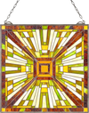 VEVOR Stained Glass Window Panel, 20 x 21 in, Tiffany Style Hanging Transom Window Panel with Chain, Large Vertical Rectangle Stain Glass, Vintage Traditional Art Handcrafts for Kitchen Home Decor