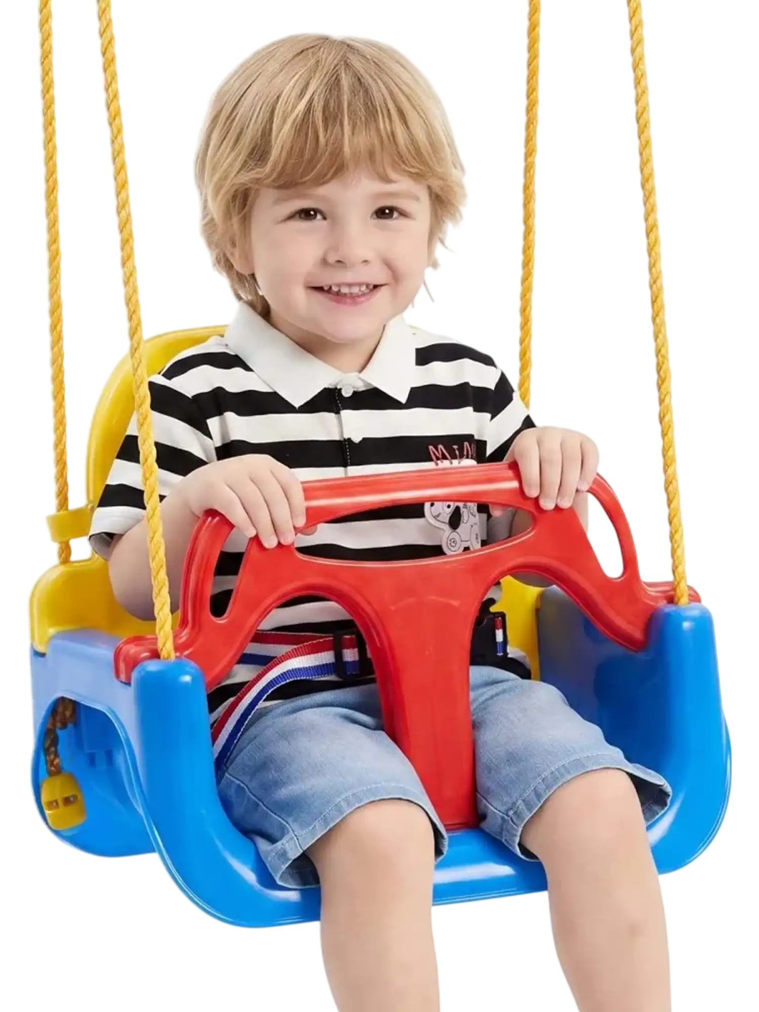 Vevor Swing Seat 3-in-1 Baby Toddler Playground Seat Red/Yellow/Blue New