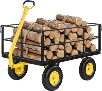 Vevor Steel Garden Cart 1400 lbs Heavy Duty Pullable Garden Wagon with 13