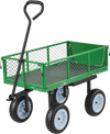 VEVOR Garden Cart with Seat, 500 LBS, Rolling Steel Garden Work Seat with Wheels, Heavy Duty Gardening Stool, with Tool Tray & Adjustable Handle, Outdoor Yard Wagon, for Lawn, Patio, Backyard, Green