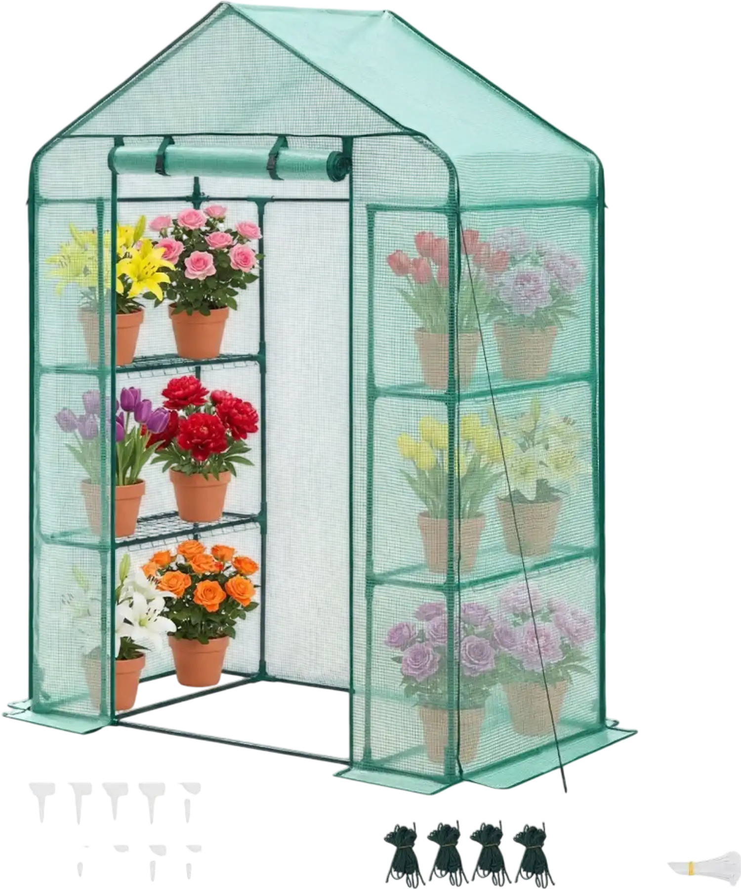 Vevor Walk-in Greenhouse Outdoor Portable Plant Hot House with PE Cover 55.5