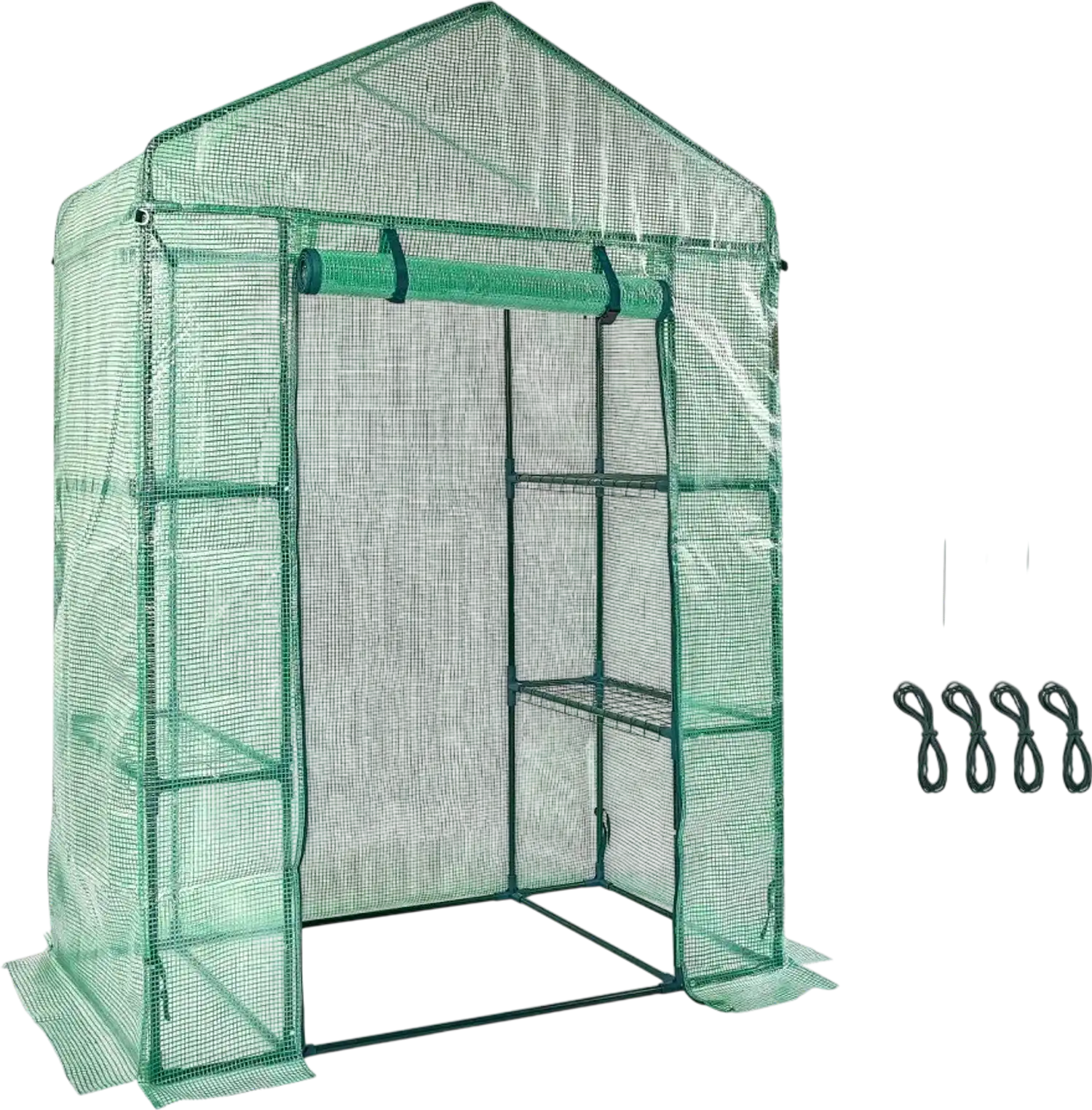 Vevor Greenhouse Walk-In 4.6' x 2.4' x 6.7' with Shelves and PE Cover New