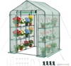 VEVOR Walk-in Greenhouse, 55.5" x 56.1" x 78.7" Greenhouse for Outdoors with PE Cover, 2 Tiers 8 Shelves, Roll-Up Zipper Door, Walk in Green House, Portable Plant Garden Hot House for Backyard Outside