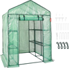 VEVOR Walk-in Green House, 4.6 x 4.6 x 6.6 ft , Greenhouse with Shelves, High Strength PE Cover with Zipper Door and Steel Frame, Assembly in Minutes, Suitable for Planting and Storage