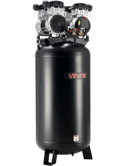 VEVOR 60 Gallons Heavy-Duty Air Compressor, 4HP 10SCFM at 90PSI Air Compressors with Max 125PSI Pressure, Oil-Free Compressor Tank for Industrial Manufacturing, Large Workshops (230V 60Hz, No-Plug)