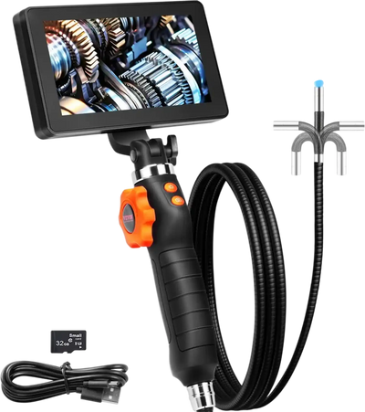 VEVOR Two-Way Articulating Borescope with Light, Inspection Camera with 0.25