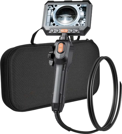 VEVOR 2-Way Dual-Lens Articulating Endoscope with Light, 1080P HD Industrial Borescope Inspection Camera with Articulated Probe, Rigid Snake Scope Cam for Wall Automotive Engine Inspect-4.9FT