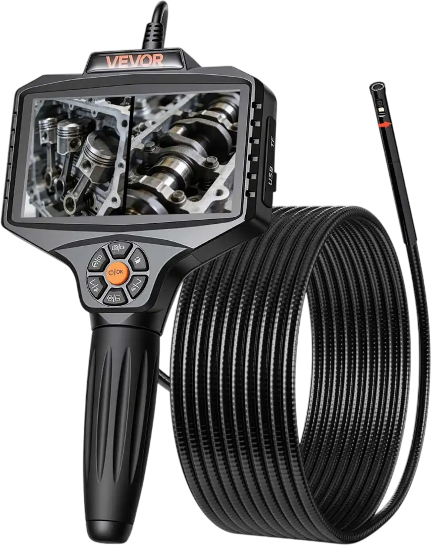 Vevor Borescope Inspection Camera 360° View with Light 1080P HD 16.4' New