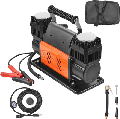 VEVOR 10.6 CFM Heavy Duty Air Compressor, 30s Fast Inflation | Dual-Cylinder Portable Tire Inflator, 12V 150PSI Offroad Air Pump with Adapters for Trucks Car SUV 4 x 4 Vehicle RV