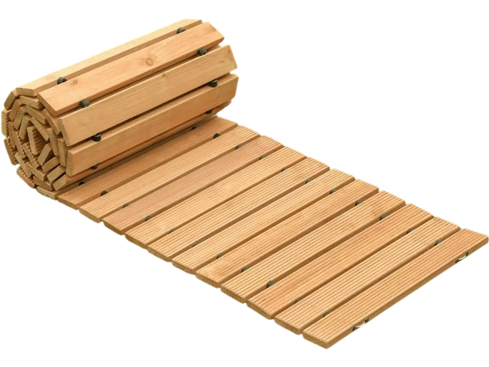 VEVOR Wooden Garden Pathway, 8 ft L x 17 in W, Non-Slip Straight Garden Walkway, Roll Out Cedar Outdoor Walkway Path with Wire Rope Connection, Decorative Garden Paver for Backyard Wedding Party