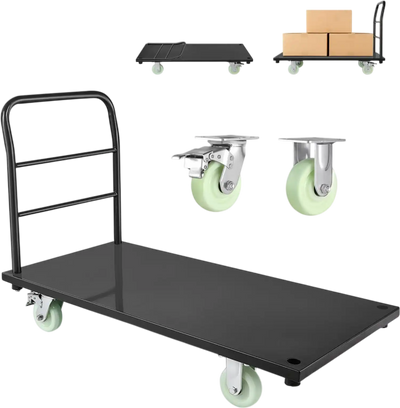 Vevor Platform Truck Heavy Duty Steel Flatbed Cart 2000 lbs 48