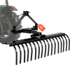 VEVOR 50 in Lanscape Rock Rake, 3-Point Tow Behind Landscape Rake with 17 Steel Tines, Fit Category 1 Tractors, Angle Adjustable, Heavy Duty Lawn Dethatcher Rake for Grass Branch Debris