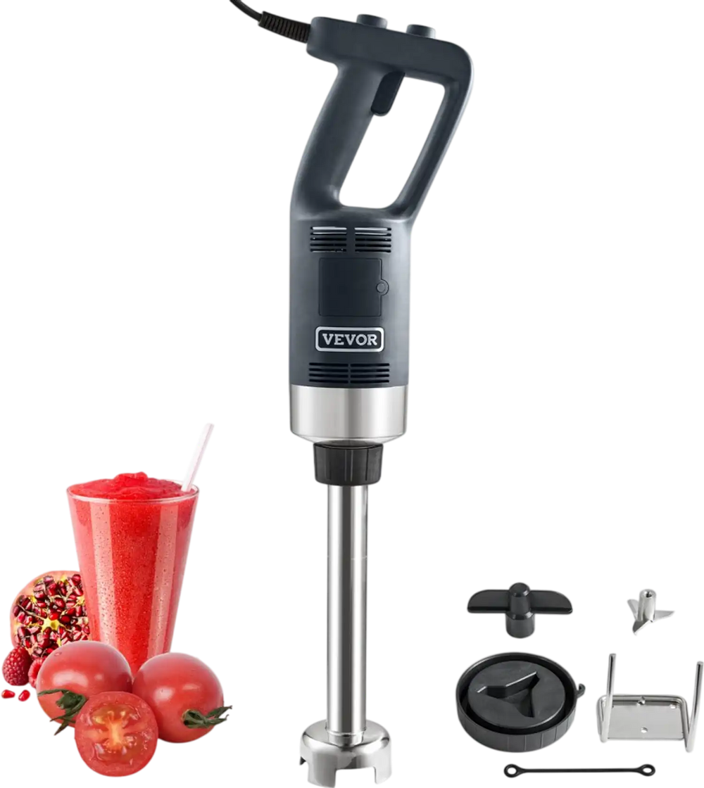 VEVOR Commercial Immersion Blender, 500 Watt Heavy Duty Hand Mixer, Variable Speed Kitchen Stick Mixer with 304 Stainless Steel Blade, Multi-Purpose Portable Mixer for Soup, Smoothie, Puree, Baby Food