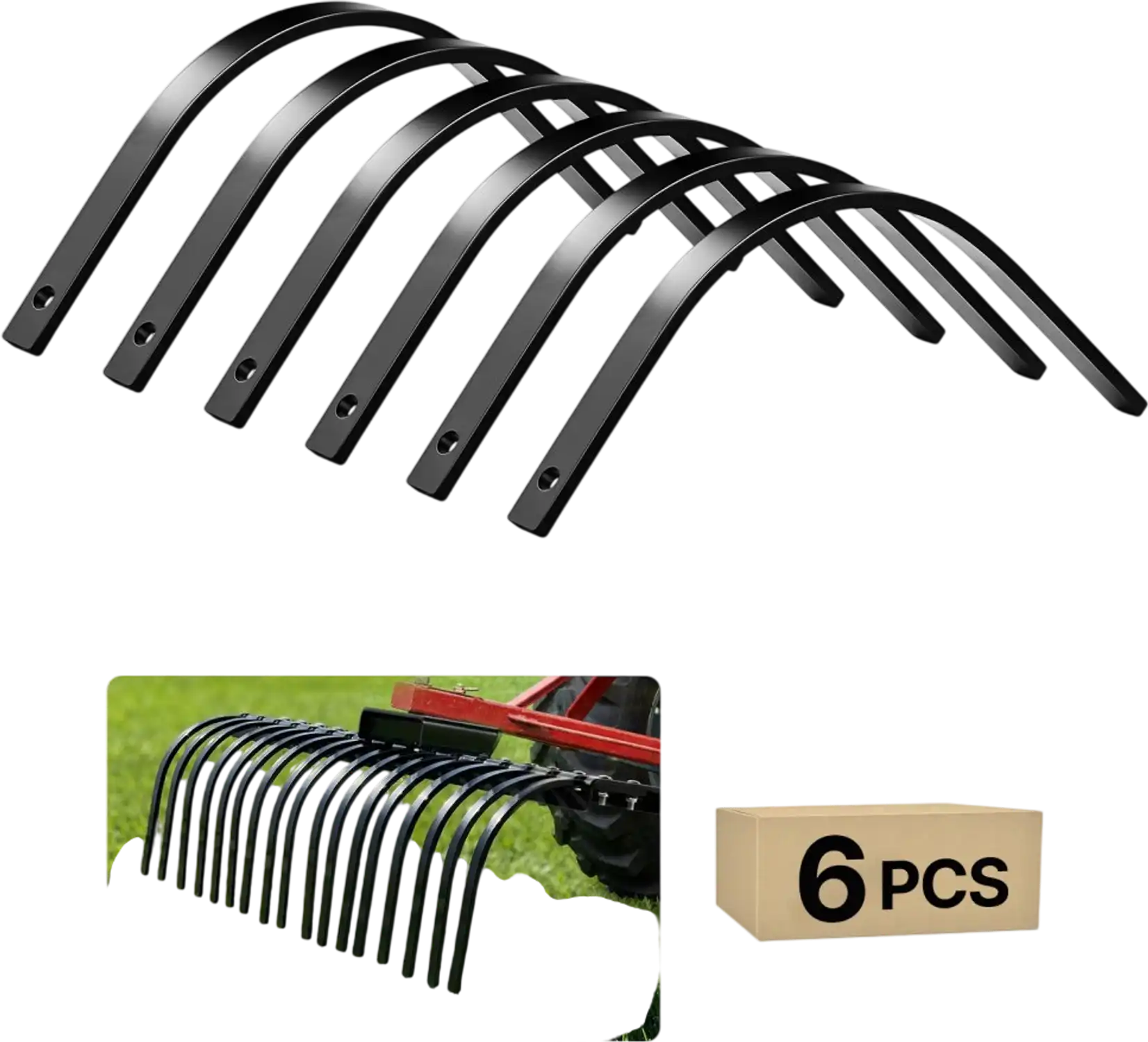 Vevor Rock Rake Tines 6-Pack 1