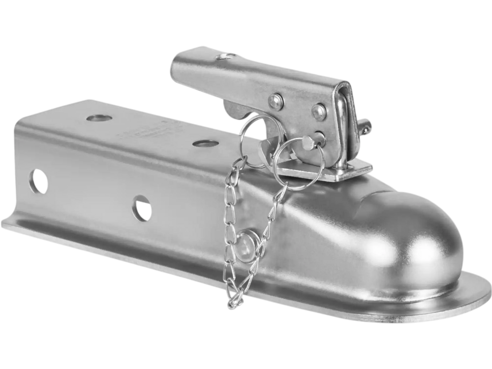 VEVOR Straight Trailer Coupler, for 2-Inch Hitch Ball, 2-Inch Channel, 3500 lbs Capacity, Heavy Duty Trailer Tongue Coupler, Ideal for Towing Station Wagons, Pickup Trucks, SUVs, Zinc Plated Surface