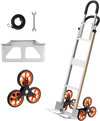 VEVOR Stair Climbing Cart, 330 lbs Stair-Climb Capacity, Aluminum Alloy Folding Trolley Cart with Telescoping Handle, 6 Wheels and 2 Bungee Cords, Stair Climber Dolly for Home, Groceries, Warehouse