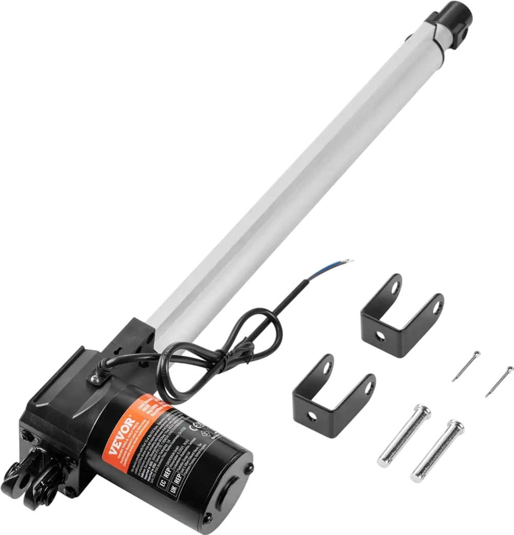 VEVOR Linear Actuator 12V, 16 Inch Heavy Duty 1320lbs/6000N Linear Actuator, 0.19"/s Linear Motion Actuator with Mounting Bracket & IP44 Protection for Electric Door Industrial Machinery Vessels Cargo