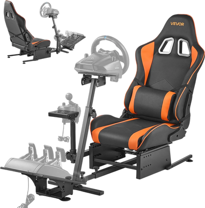 Vevor Racing Wheel Stand Simulator Cockpit with Upholstered Seat Steel Frame New