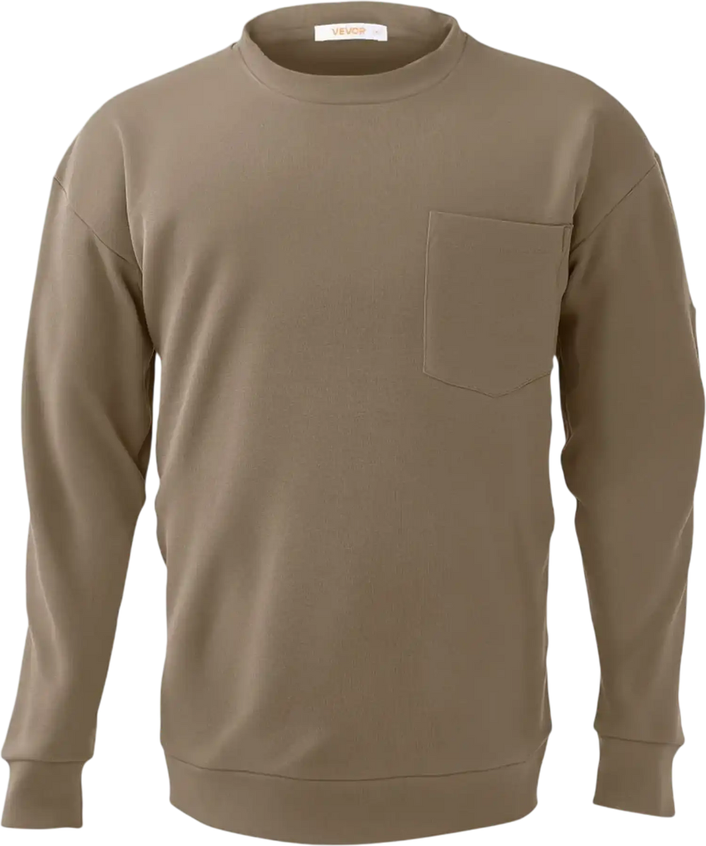 VEVOR FR Shirts, Flame Resistant Long Sleeve Clothing Lightweight 7 oz Breathable Cotton, Men's Fire Retardant Work Shirt with Pre-shrink Treatment & Pocket, for Welders,Electricians,Gray 2XL