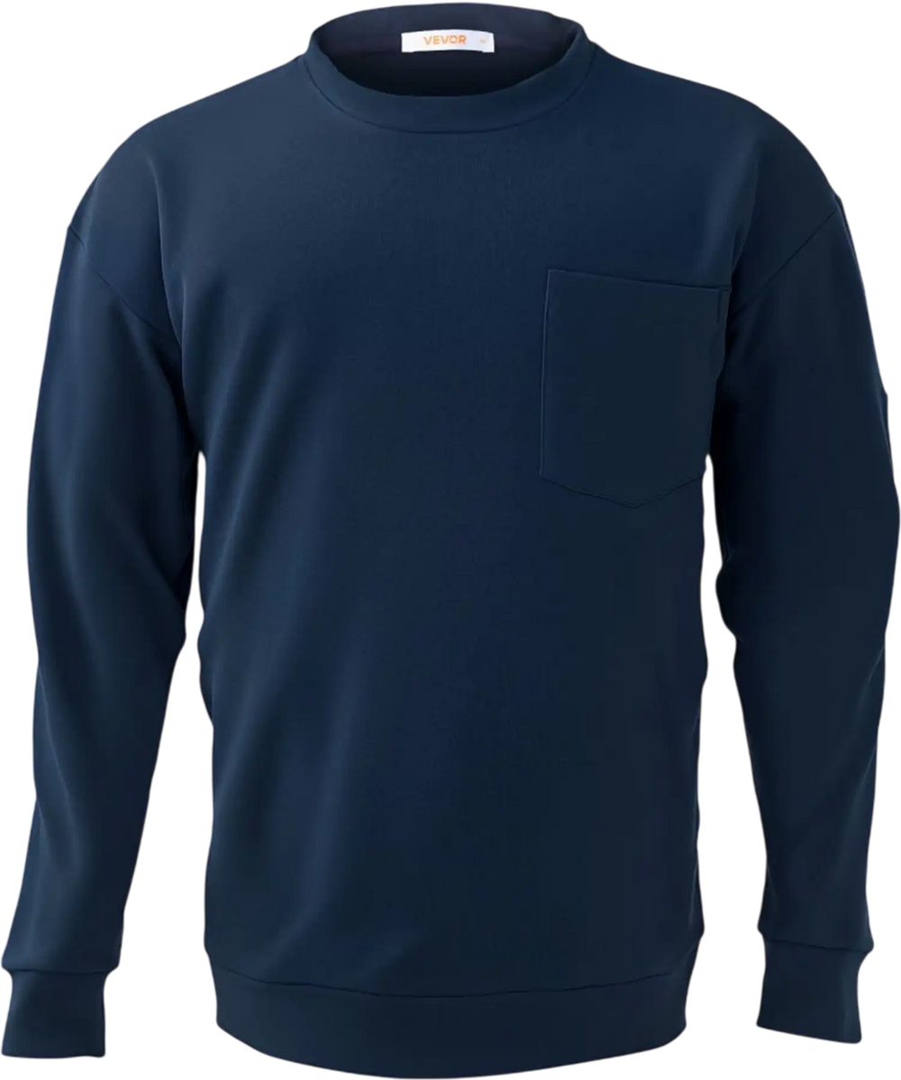 VEVOR FR Shirts, Flame Resistant Long Sleeve Clothing Lightweight 7 oz Breathable Cotton, Men's Fire Retardant Work Shirt with Pre-shrink Treatment & Pocket, for Welders,Electricians,Navy Blue M