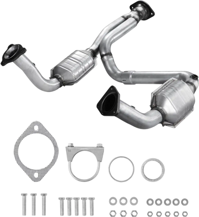 VEVOR Catalytic Converter, Compatible with Cadillac Escalade/Chevy Avalanche Silverado Suburban Tahoe/GMC Sierra Yukon, 4.3L V6, 4.8L/5.3L V8, Front, Left, Right, Replacement OE 15756278, 50366