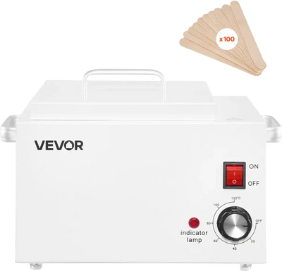 VEVOR Single Wax Warmer, 3000ML 300W Professional Wax Warmer for Hair Removal, 32 ℉- 248 ℉ Adjustable & Non-Stick Waxing Heater Pot with 100PCS Waxing Sticks for Home Use, Beauty Salon, Spa