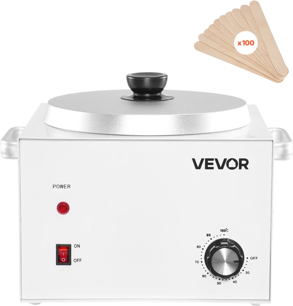 VEVOR Single Pot Wax Warmer, 3000ML 300W Professional Wax Warmer for Hair Removal, 32 ℉ - 212℉ Adjustable Electric Waxing Heater with 100PCS Waxing Sticks for Home Use, Beauty Salon, Spa